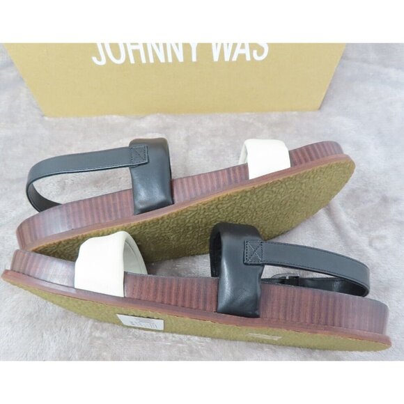 Johnny Was Double Band Leather Sandal Ombre Multicolor Floral Women Size 10 NEW - Picture 6 of 12